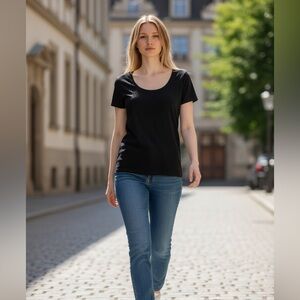 White House Black Market Elegant Black Blouse SO5071